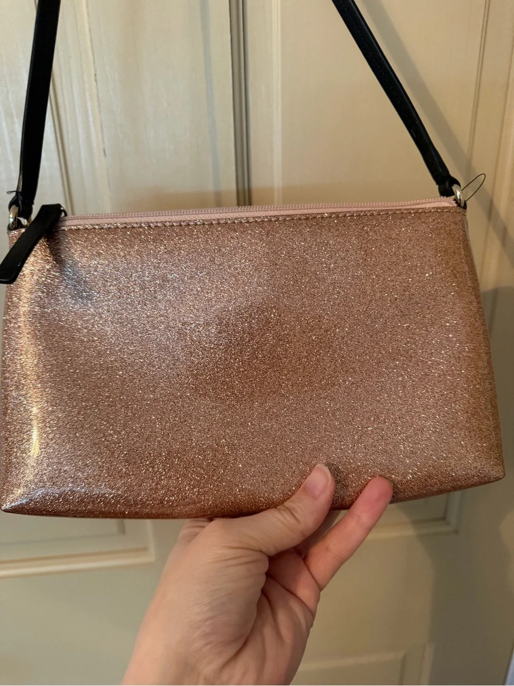 kate spade Glitter Pink Crossbody with Black Bow Accent - Picture 4 of 8
